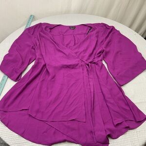 City Chic Magenta Wrap Blouse